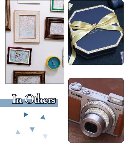 شريط ألماس من حجر الراين الكريستالي ذاتي اللصق بطول 4.4 ياردة، ملصقات شريطية من الألماس الفضي اللامع للحرف الفنية، نمطان من الملابس المصنوعة من أحجار الراين الكريستالية DIY، والهاتف، والحقيبة، وديكور السيارة (كرتان) in Kuwait