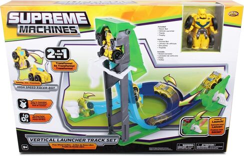 NKOK Supreme Machines: مسار قاذف عمودي عالي السرعة - Rocket Bot #42032، سيارة وروبوت متحول 2 في 1، سهل التجميع، مجموعة 13 قطعة، للأعمار من 3 سنوات فما فوق in Saudi Arabia