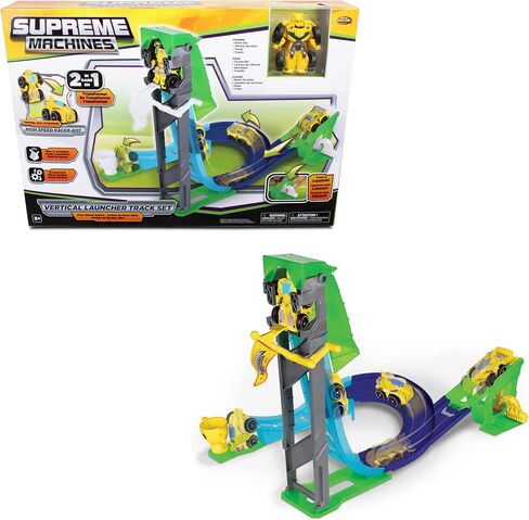 NKOK Supreme Machines: مسار قاذف عمودي عالي السرعة - Rocket Bot #42032، سيارة وروبوت متحول 2 في 1، سهل التجميع، مجموعة 13 قطعة، للأعمار من 3 سنوات فما فوق in Saudi Arabia