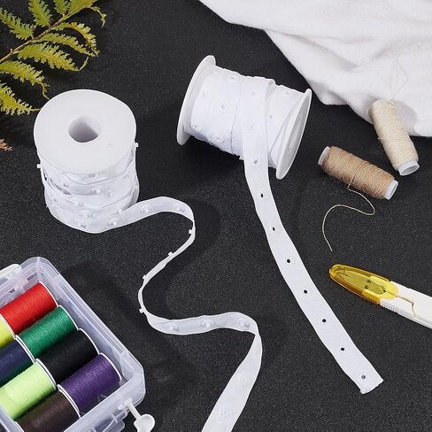 OLYCRAFT 2 Rolls 10 Yards/Roll Black Snap Button Tape Polyester Snap Button Trim Sewing Snap Fastener Tape Snap Ribbon Fasteners for DIY Clothing Sewing Accessories in Saudi Arabia