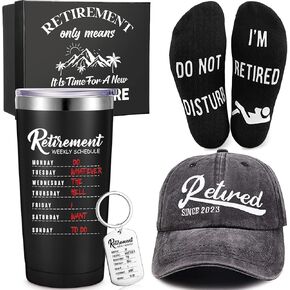 5 Pcs Gift Set for Dad Fathers Day Dad Gifts Birthday Gifts for Men Funny Presents Include Insulated Tumbler Baseball Cap Socks Keychain with Gift Box for Dad, Husband