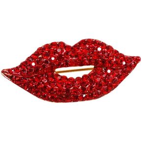 Red Lips Rhinestone Brooch Pin Women Red Lips Full Rhinestone Brooch Pin Creative Sexy Crystal Shining Mouth Brooch Party Wedding Jewelry Accessories Gift in Saudi Arabia