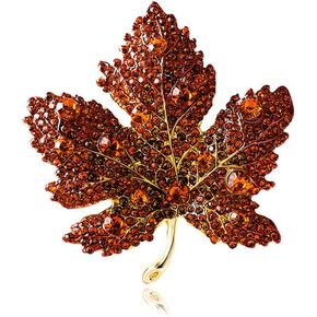 Rhinestone Red Color Maple Brooch Beautiful Wedding Pin Lapel Pin Clothing Hat Bag Accessories Jewelry Gift for Women And Men in Kuwait