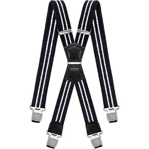 Decalen suspenders for men heavy duty clips strong braces for big and tall One Size fits All men and women X shape in Kuwait