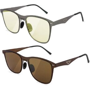 【Orentas】Women and Men, Ultra-Thin Metal Blue-light Block with Night Driving Photochromic Sun and Sunglasses (2 Packs) Alfa in Saudi Arabia