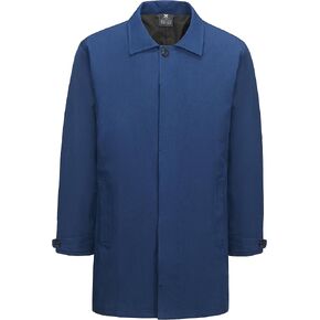 Little Donkey Andy Men's Waterproof Mid-Length Trench Coat, Lightweight Long Rain Coat, Single Breasted Overcoat