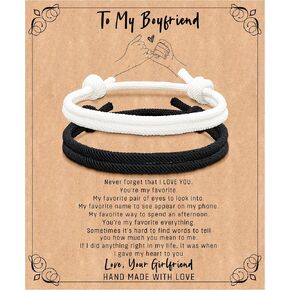 أساور للأزواج من NANOOER هدايا لصديقي وصديقتي ورفيق الروح للزوج والزوجة والخطيب والخطيبة، هدايا لها ولها في عيد الحب والذكرى السنوية والخطوبة وأعياد الميلاد وهدايا عيد الميلاد له ولها أساور متطابقة للأزواج in Kuwait