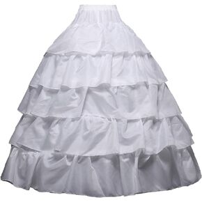 تنورة نسائية من Lanbaodress مكونة من 4 حلقات و5 كشكشة لحفلات الزفاف وتنورة داخلية (أبيض، أحمر، أسود). in Kuwait