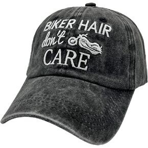 Waldeal Biker Hair Don't Care Hat for Women, Denim Washed Adjustable Baseball Cap in Saudi Arabia