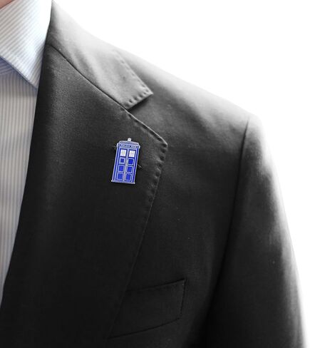 دبوس Apex Imports Tardis Whovian Retired Enamel Lapel Pin 1" in Kuwait