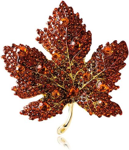 Rhinestone Red Color Maple Brooch Beautiful Wedding Pin Lapel Pin Clothing Hat Bag Accessories Jewelry Gift for Women And Men in Saudi Arabia