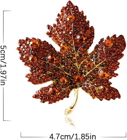 Rhinestone Red Color Maple Brooch Beautiful Wedding Pin Lapel Pin Clothing Hat Bag Accessories Jewelry Gift for Women And Men in Saudi Arabia
