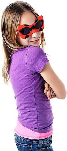 Sun-Staches Miraculous Cat Noir Sunglasses Costume Accessory, UV400 Lenses, Black Cat Mask, One Size Fits Most in Kuwait