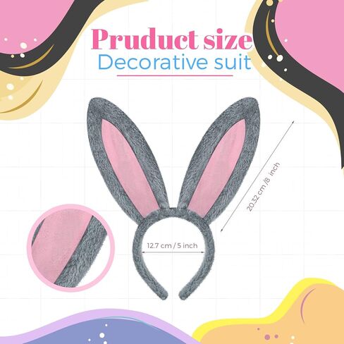 Animal Costume Set Bunny Ears Nose Tail and Bow Tie Bunny Accessories for Kids Easter Cosplay Birthday Performance in Kuwait