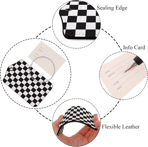 EKOBLA علم سباق متقلب تصميم رمزي علامة أمتعة سباق السيارات لحقائب السفر وحقائب الأمتعة وعلامات السفر معرفات اسم الجلد وعلامات تعريف الأمتعة in Kuwait