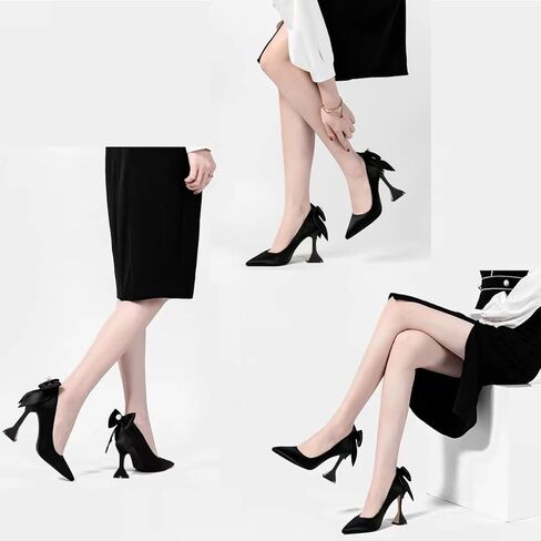 YDN حذاء حريمي بمقدمة مدببة سهل الارتداء حذاء خاص بكعب عالي للهريرة فستان للحفلات الراقصة مقاس حذاء نسائي 4-15 US in Kuwait