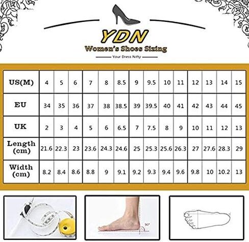 YDN حذاء حريمي بمقدمة مدببة سهل الارتداء حذاء خاص بكعب عالي للهريرة فستان للحفلات الراقصة مقاس حذاء نسائي 4-15 US in Kuwait