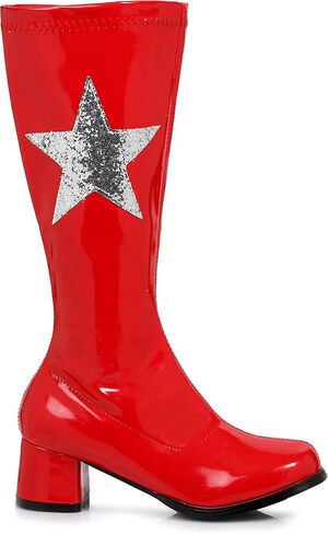 Ellie Shoes Kids Superhero Girls Glitter Star Red Patent Go Go Boots in Saudi Arabia