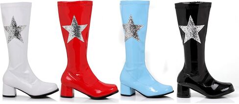 Ellie Shoes Kids Superhero Girls Glitter Star Red Patent Go Go Boots in Saudi Arabia