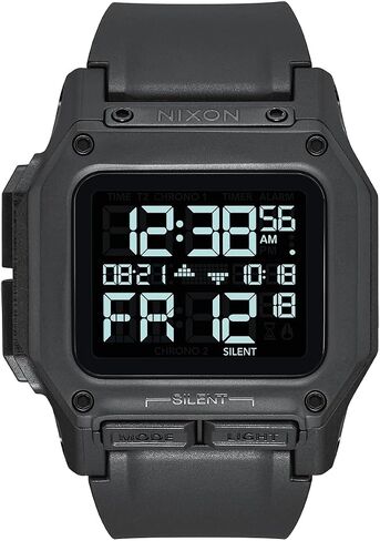 NIXON Regulus A1180-100m Water Resistant Men's Digital Sport Watch (46mm Watch Face, 29mm-24mm Pu/Rubber/Silicone Band) in Saudi Arabia
