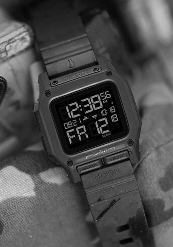 NIXON Regulus A1180-100m Water Resistant Men's Digital Sport Watch (46mm Watch Face, 29mm-24mm Pu/Rubber/Silicone Band) in Saudi Arabia