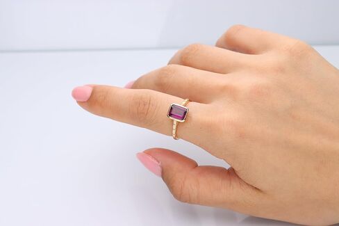Gin & Grace 14K Yellow Gold Genuine Rodholite Ring for women in Saudi Arabia