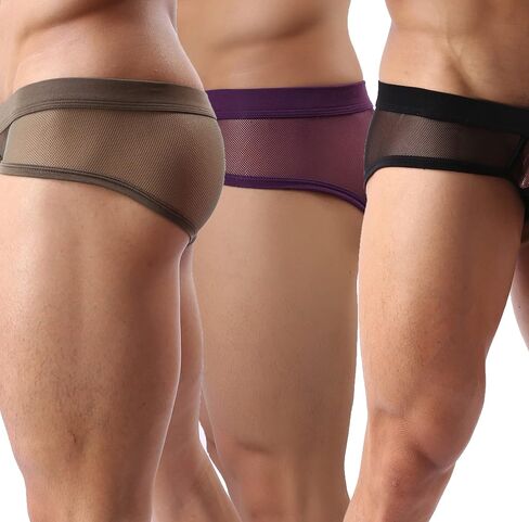 Mens Sexy Micro Mesh Briefs Soft Breathable Underwear Cool Men's Briefs Pack in Kuwait