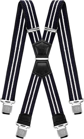 Decalen suspenders for men heavy duty clips strong braces for big and tall One Size fits All men and women X shape in Kuwait