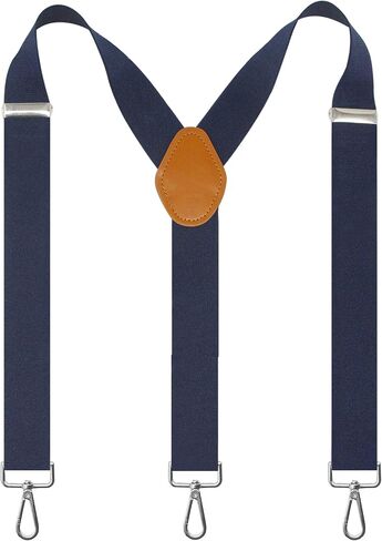 Cedrainy Suspenders for Men 3 Swivel Hooks 1.4 Inch Wide Adjustable Elastic Braces with Heavy Duty Belt Loops in Kuwait