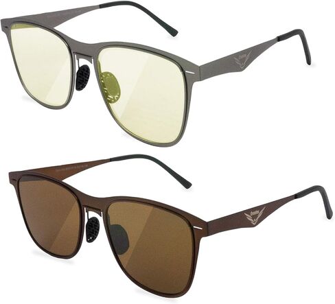【Orentas】Women and Men, Ultra-Thin Metal Blue-light Block with Night Driving Photochromic Sun and Sunglasses (2 Packs) Alfa in Saudi Arabia