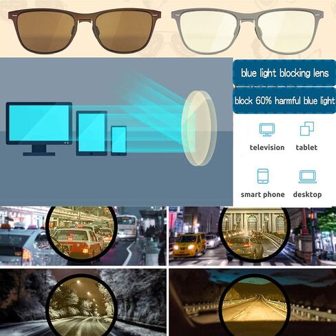 【Orentas】Women and Men, Ultra-Thin Metal Blue-light Block with Night Driving Photochromic Sun and Sunglasses (2 Packs) Alfa in Saudi Arabia
