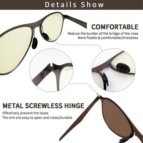 【Orentas】Women and Men, Ultra-Thin Metal Blue-light Block with Night Driving Photochromic Sun and Sunglasses (2 Packs) Alfa in Saudi Arabia