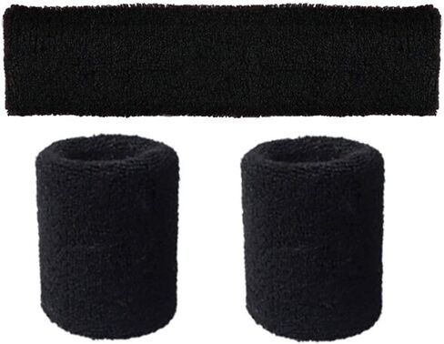 Song Qing Women 80s Dance Plain Ribbed Running Headband Wristbands Knit Crochet Long Leg Warmers Set in Saudi Arabia