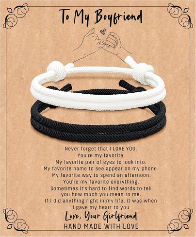 أساور للأزواج من NANOOER هدايا لصديقي وصديقتي ورفيق الروح للزوج والزوجة والخطيب والخطيبة، هدايا لها ولها في عيد الحب والذكرى السنوية والخطوبة وأعياد الميلاد وهدايا عيد الميلاد له ولها أساور متطابقة للأزواج in Kuwait