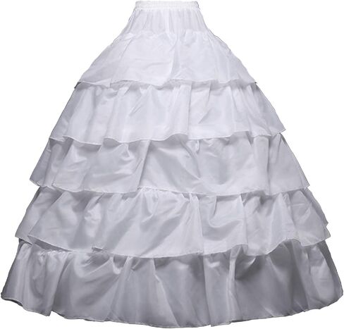 تنورة نسائية من Lanbaodress مكونة من 4 حلقات و5 كشكشة لحفلات الزفاف وتنورة داخلية (أبيض، أحمر، أسود). in Kuwait