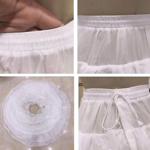 تنورة نسائية من Lanbaodress مكونة من 4 حلقات و5 كشكشة لحفلات الزفاف وتنورة داخلية (أبيض، أحمر، أسود). in Kuwait