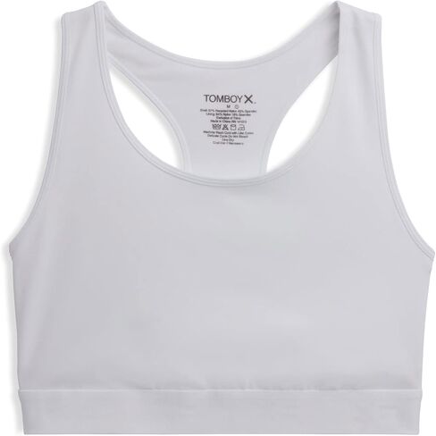 TomboyX Racerback Compression Bra Wireless Medium Support Top Smooth Flatlock Seams Full Coverage Athletic Bra (XS-6X) in Kuwait