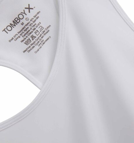 TomboyX Racerback Compression Bra Wireless Medium Support Top Smooth Flatlock Seams Full Coverage Athletic Bra (XS-6X) in Kuwait