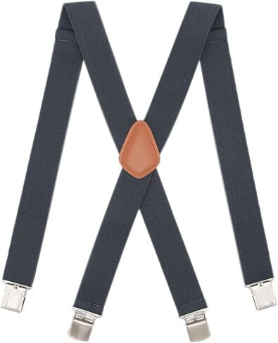 Bioterti Men’s Heavy Duty X- Back Suspenders-Adjustable Size, Long & Elastic Braces in Kuwait