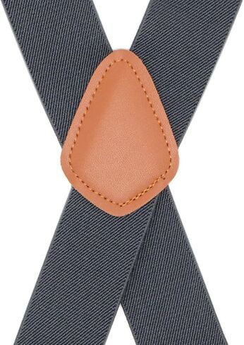 Bioterti Men’s Heavy Duty X- Back Suspenders-Adjustable Size, Long & Elastic Braces in Kuwait