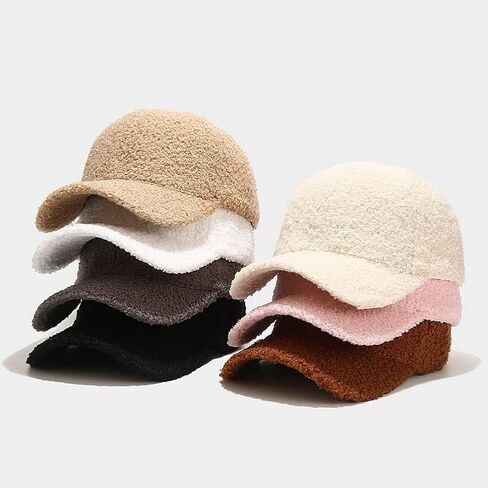 Women Winter Baseball Cap Faux Lamb Wool Warm Baseball Cap Outdoor Travel in Saudi Arabia