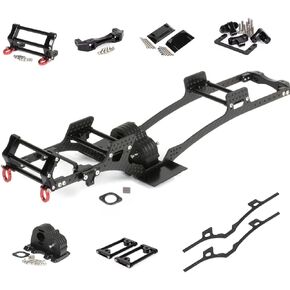 قضبان إطار من ألياف الكربون لناقل الحركة المعدني لهيكل 1/10 RC الزاحف LCG المحوري SCX10 II 90046 90047 86100 (مجموعة الإطارات Pro)