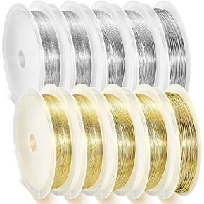 5 Size Jewelry Wire Jewelry Beading Wire Craft Jewelry Wire Jewelry Making Supplies Tarnish Resistant Copper Beading Wire for Jewelry Making 10 Roll（18,20,22,24,26 Gauge）
