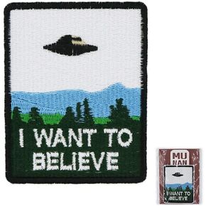 جسم غامض أريد أن أصدق كائن جسم غامض فضائي، شارة مزخرفة مطرزة بالحديد على الشارة in Kuwait