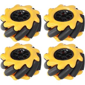 Mecanum Wheel, Smart Robot Car Parts, Robot Wheel Accessories OmniDirectional Wheel, DIY Toy Components, 48mm ABS Rubber((2 Pairs))