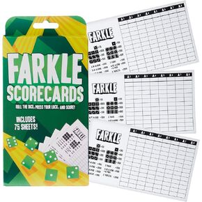 Brybelly Farkle Scorecards – Set of 75 Replacement Score Sheets for Farkle Dice Games for Up to 8 Players in Saudi Arabia