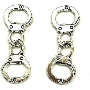 Artist Unknown 20PC Antique Silver Handcuffs Charms Pendants for Jewelry Bracelet Necklace DIY Craft Making 17mmx12mm in Saudi Arabia