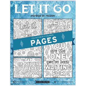 Coloring Broadway - Frozen Inspired Coloring Pages (Set of 4), Let It Go Musical Merchandise, Printed on Matte Card Stock (8 1/2" x 11"), Ideal Gift for a Broadway Theater Lover