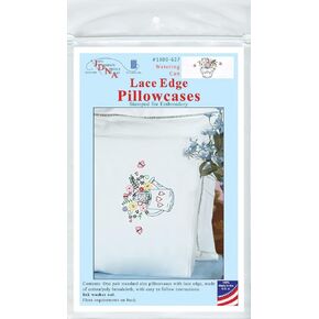 كيس وسادة جاك ديمبسي مختوم مع حافة من الدانتيل الأبيض 2/عبوة - علبة سقي -1800 637 in Kuwait