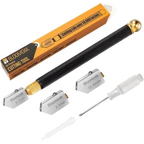 مجموعة أدوات تقطيع الزجاج، 2-20 مم طقم 5 قطع من الزجاج مع صندوق تخزين محمول، رأس كربيد تغذية الزيت مع 2 شفرات إضافية ومفك لقص الزجاج المصقول، البلاط، المرآة، الفسيفساء in Kuwait